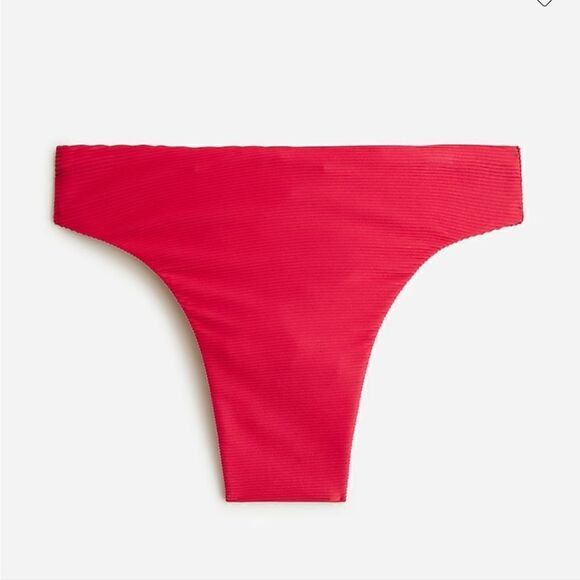 New J.Crew Ribbed High-Rise Cheeky Bikini Bottom Size Small NWT - Picture 2 of 8